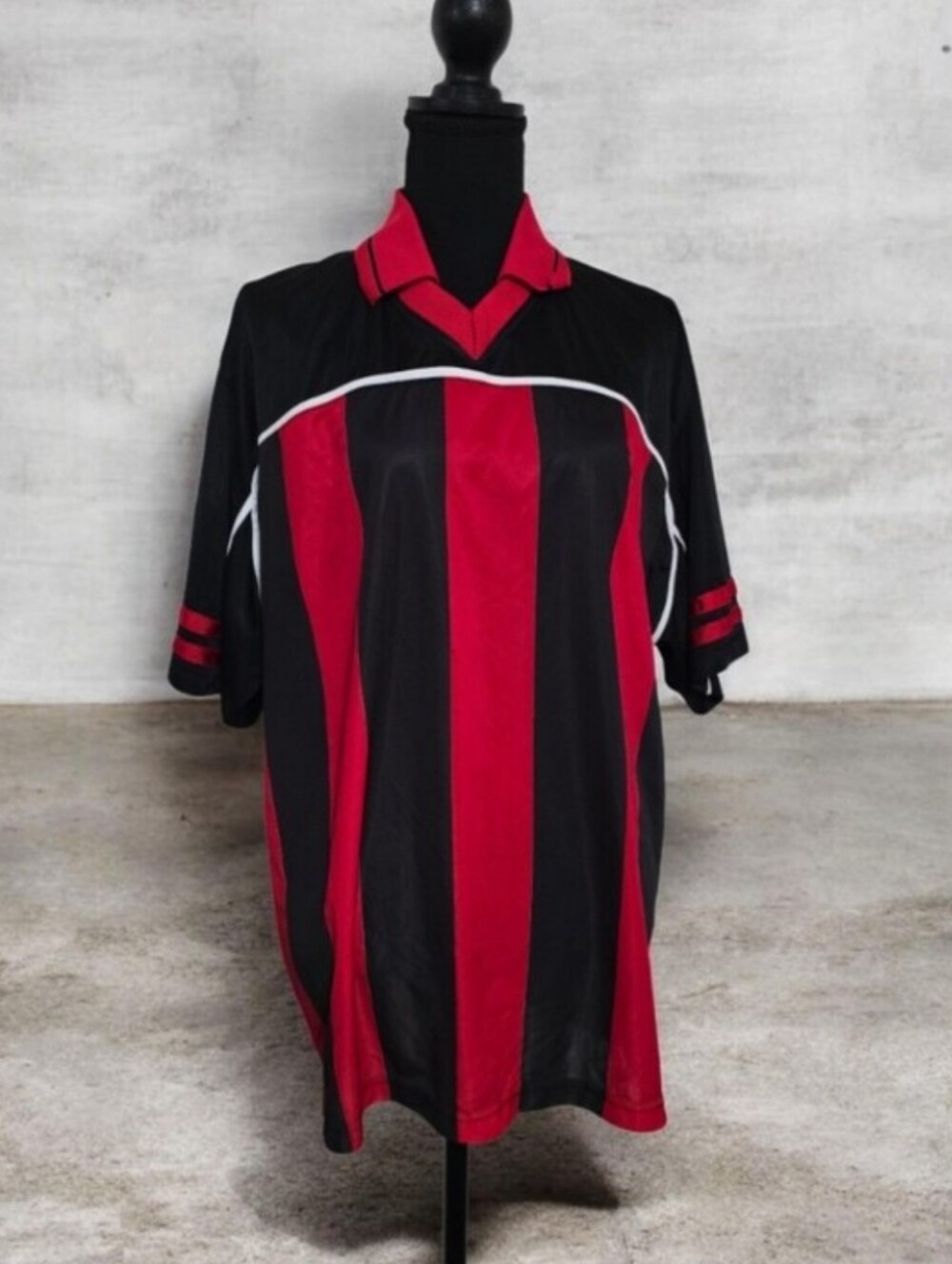 Jordan Craig Black & Red Vertical Stripe Polo